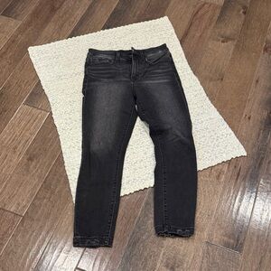 Buckle Black Ankle Jeans for Women